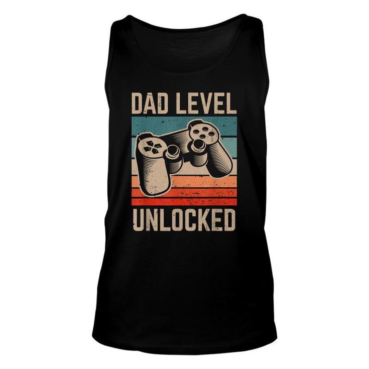 Pregnancy Announcement Dad Level Unlocked Dad To Be 2022 Unisex Tank Top
