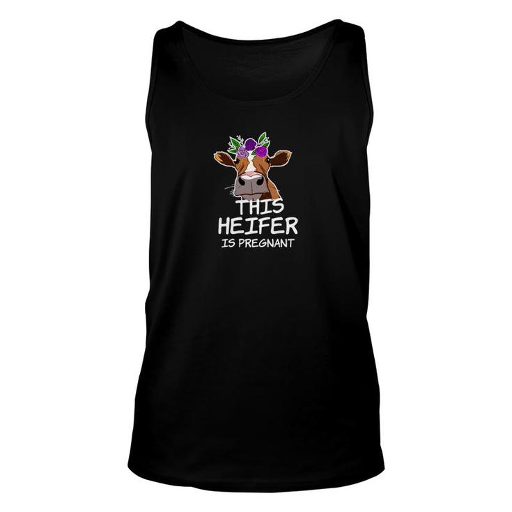Pregnant Heifer Cute Cow Southern Baby Shower Gift Unisex Tank Top