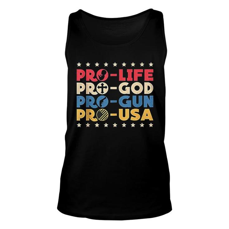 Pro God Pro Usa Conservative Patriot Unisex Tank Top