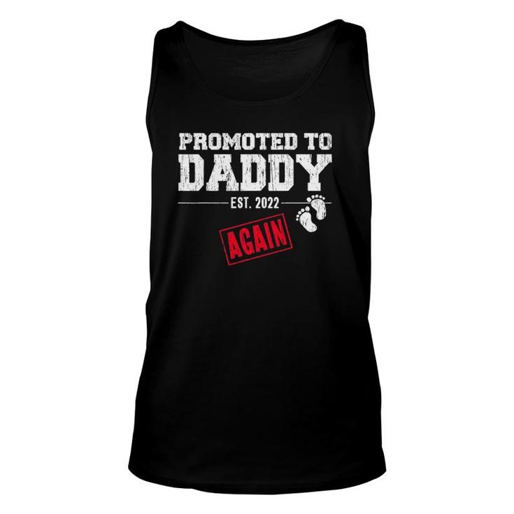 Mens Promoted To Daddy Again 2022 Dad Pregnancy Announcement Tank Top