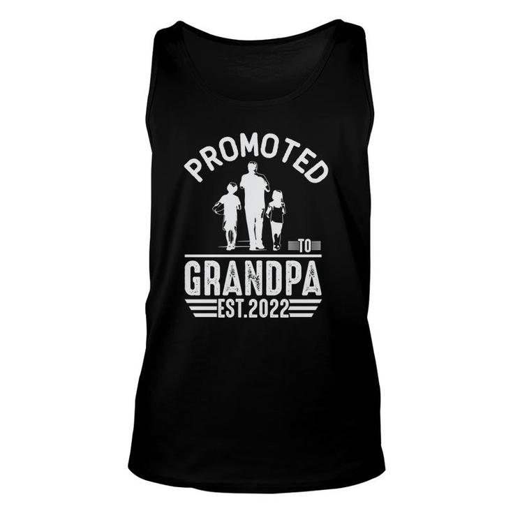 Promoted To Grandpa Est 2022 First Time New Father Day Fathers Day Unisex Tank Top