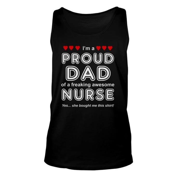 Proud Dad Gift From Awesome Nurse Daughter Fathers Day Gift Unisex Tank Top