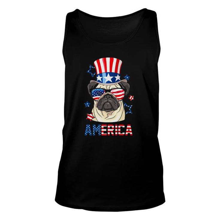 Pug Dog America 4Th Of July Usa Flag Patriotic Unisex Tank Top