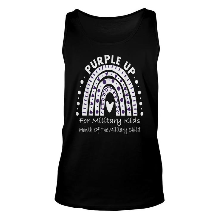Purple Up For Military Kids Month Military Child Rainbow  Unisex Tank Top