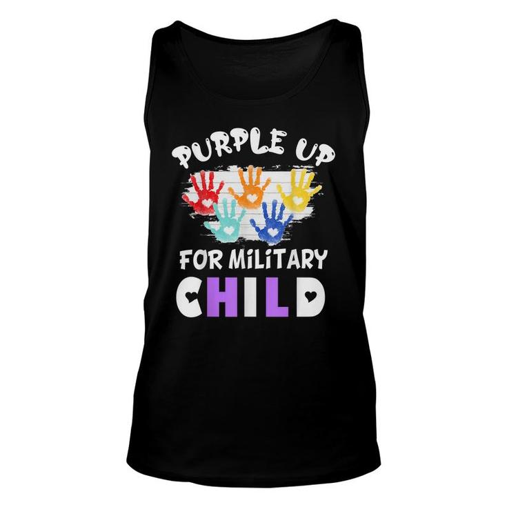 Purple Up For Military Kids Month Of The Military Child Hand  Unisex Tank Top