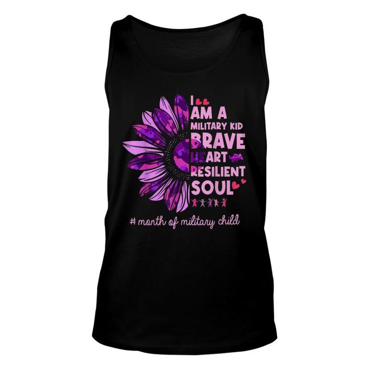 Purple Up For Military Kids Sunflower Military Child Month   Unisex Tank Top