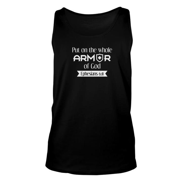 Put On The Whole Armor Of God Bible Quote Unisex Tank Top