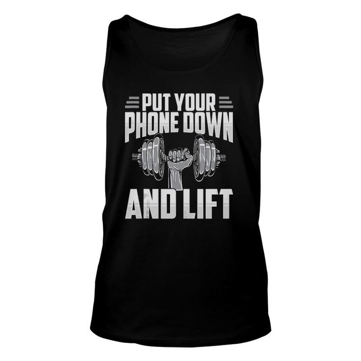 Put Your Phone Down And Lift Gym Etiquette Fitness Rules Fun Tank Top