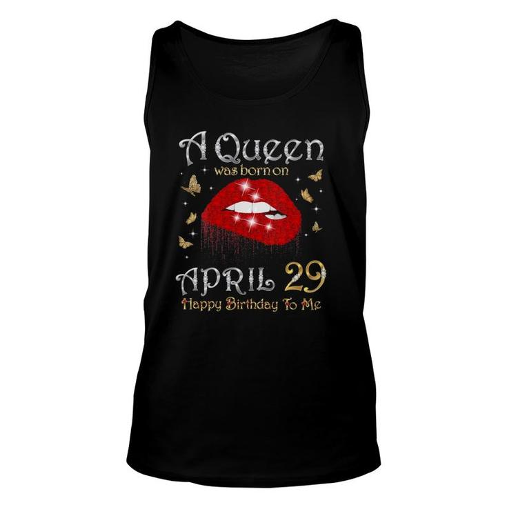 Womens A Queen Was Born On April 29 29Th April Queen Birthday V-Neck Tank Top