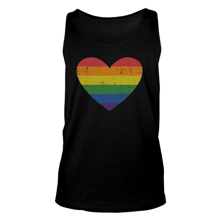 Rainbow Heart Flag For Gay And Lesbian Support Pride Month Unisex Tank Top