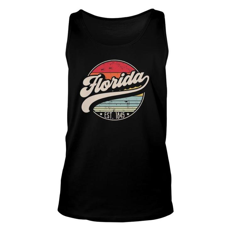 Retro Florida Home State Fl Cool 70S Style Sunset Unisex Tank Top