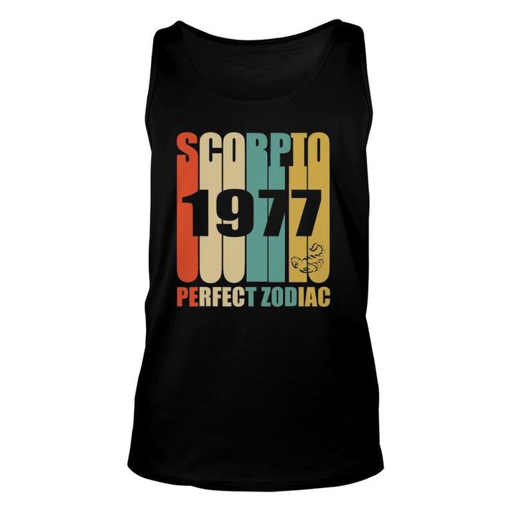 Retro Scorpio 1977 44 Years Old Bday 44Th Birthday Tee Unisex Tank Top
