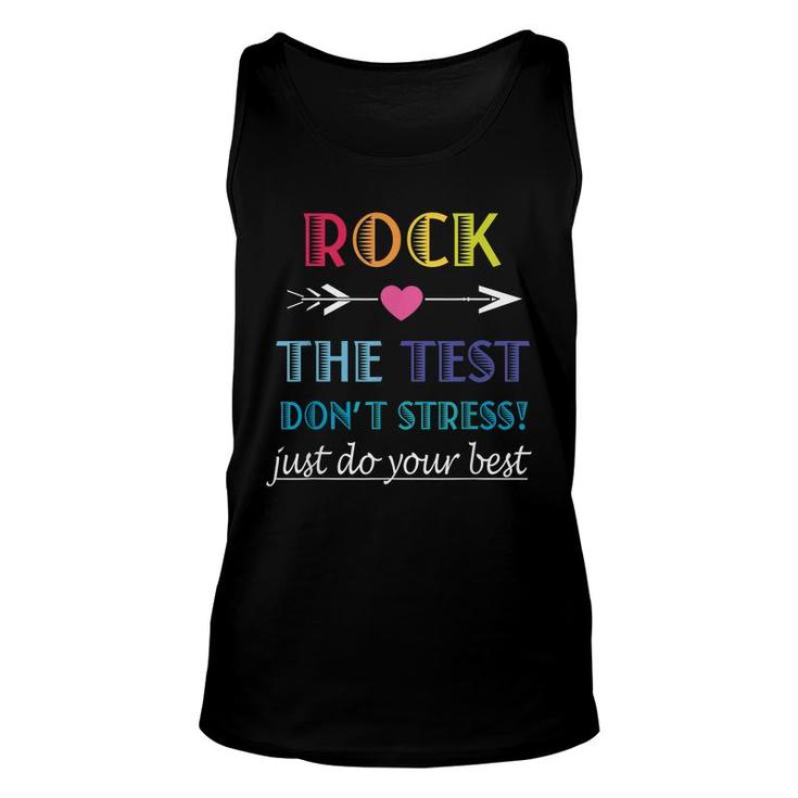 Rock The Test-Funny School Student Teacher Test Day  Unisex Tank Top