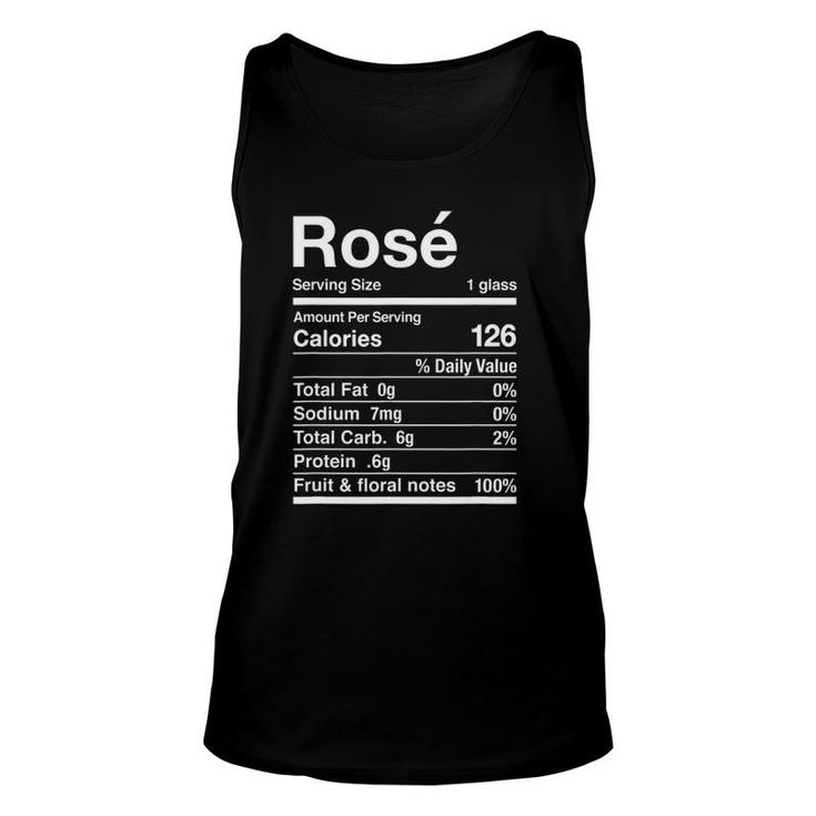 Rose Wine Christmas Nutrition Facts Thanksgiving Matching Unisex Tank Top