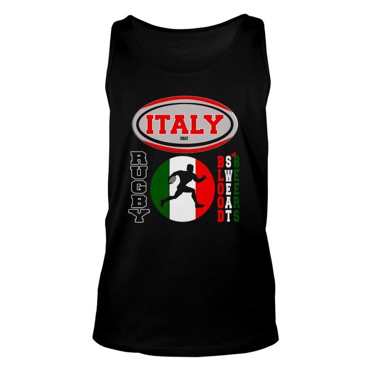 Rugby Italy Design Italian Flag Rugby Ball Funny Unisex Tank Top