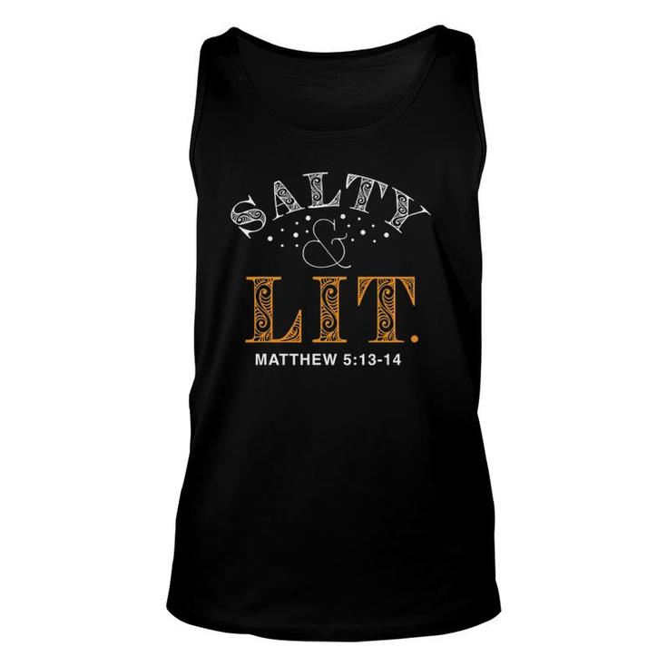 Salty And Lit Christian Bible Verse Religious Tee Unisex Tank Top