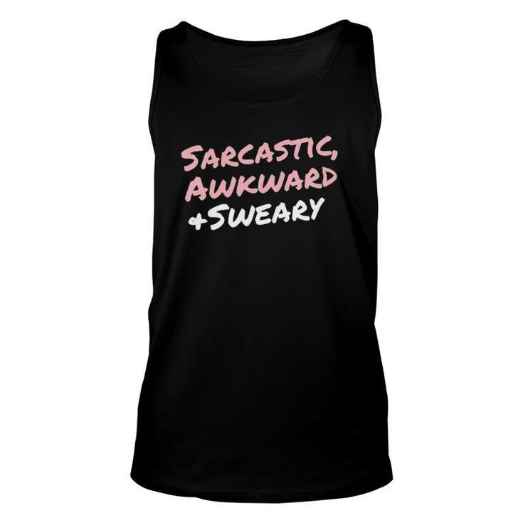 Womens Sarcastic Awkward Sweary Saying For Women Quote V-Neck Tank Top