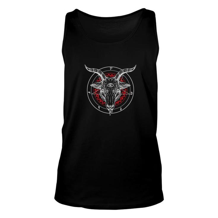 Satan Goat Baphomet Circle Satanic Church Unisex Tank Top