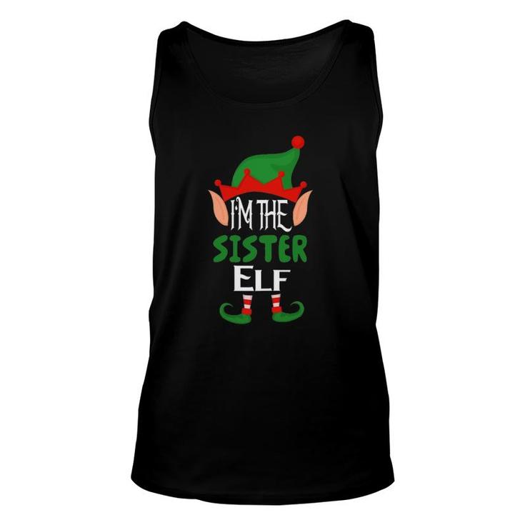 Sister Elf Costume Funny Matching Group Family Christmas Pjs Unisex Tank Top