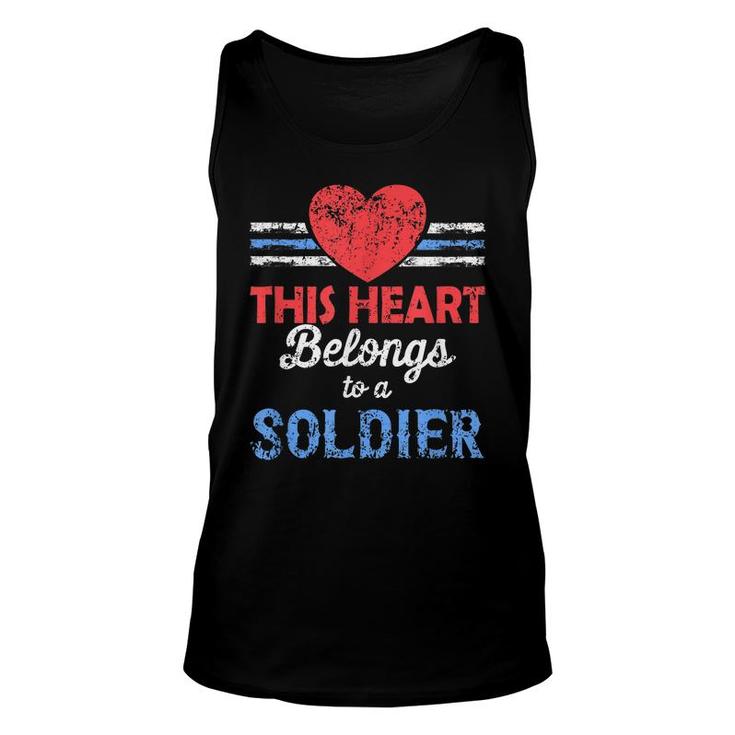 Soldiers Wife  My Heart Belongs To A Soldier Military  Unisex Tank Top