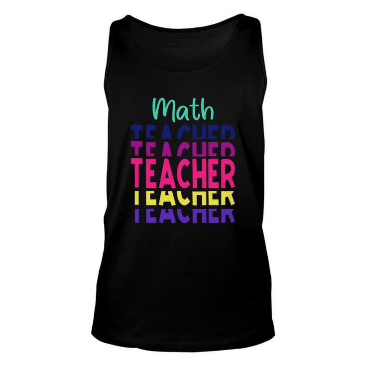 Stacked Math Teacher Colorful Design Cool Gifts Unisex Tank Top