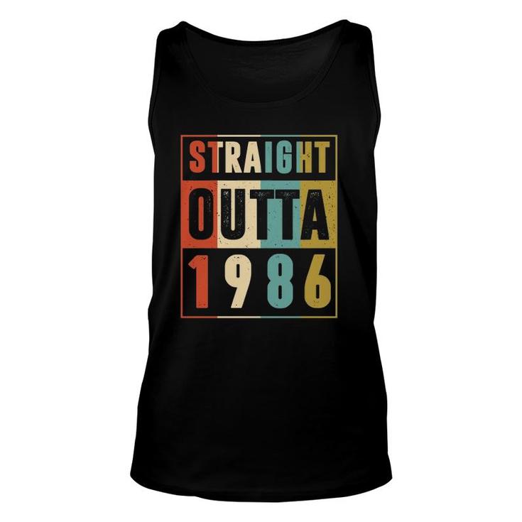 Straight Outta 1986 Vintage 36 Years Old 36Th Birthday Gift Unisex Tank Top
