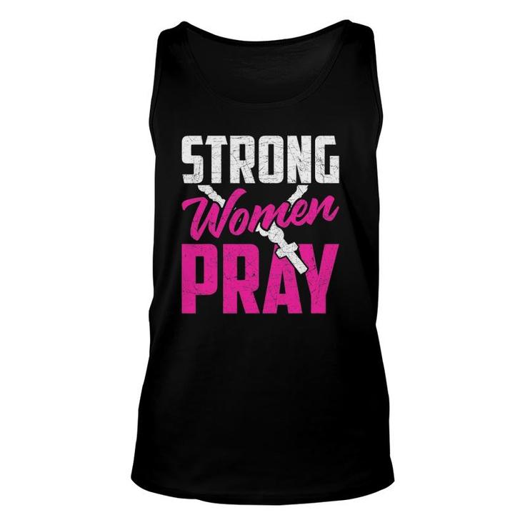 Strong Women Pray Bible God Savior Christian Women Jesus Unisex Tank Top