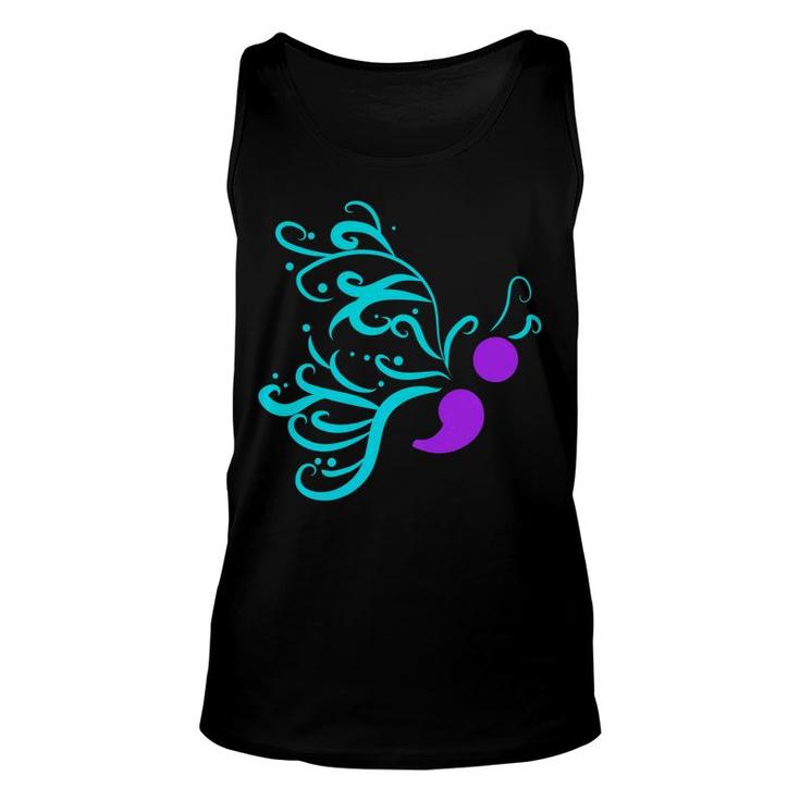 Suicide Prevention Awareness Ribbon Butterfly Unisex Tank Top
