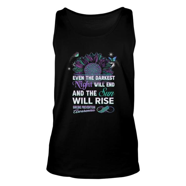 Suicide Prevention Awareness Ribbon Gift The Sun Will Rise Unisex Tank Top