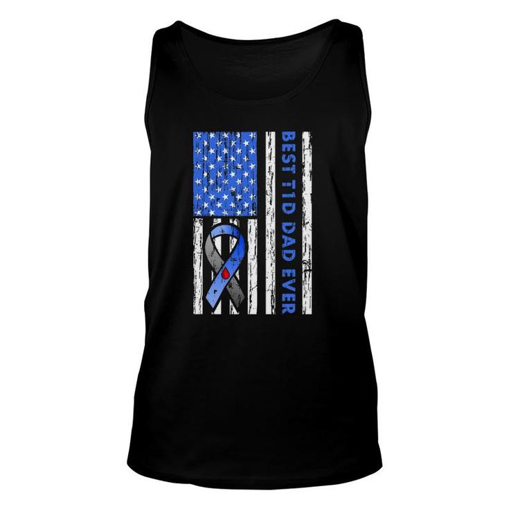 Mens T1d Dad Type 1 Diabetes American Flag Fathers Day Idea Tank Top