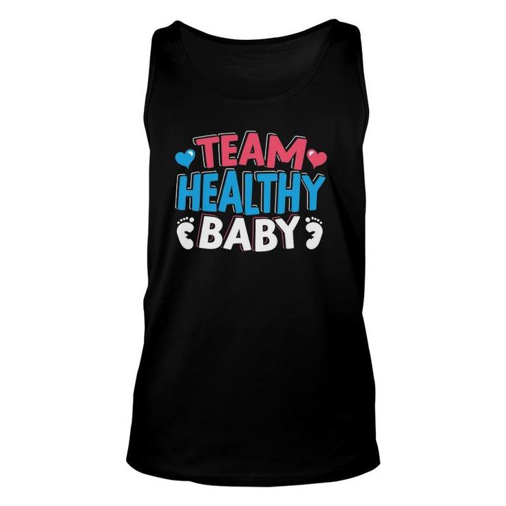 Team Healthy Baby Announcement Pregnancy Gender Reveal Unisex Tank Top