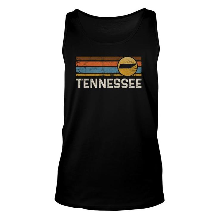 Tennessee Us State Map Vintage Retro Stripes Unisex Tank Top