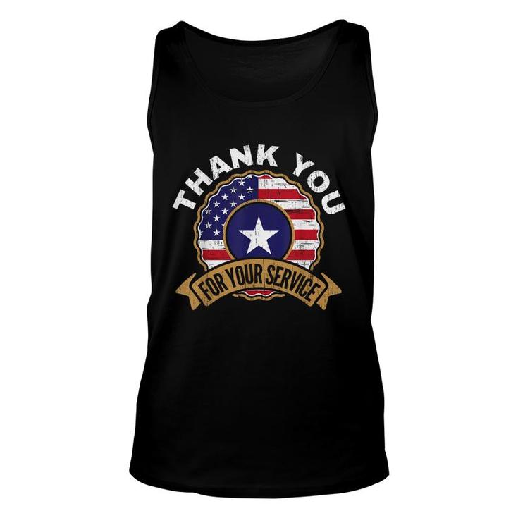 Thank You For Your Service Patriot Memorial Day   Unisex Tank Top