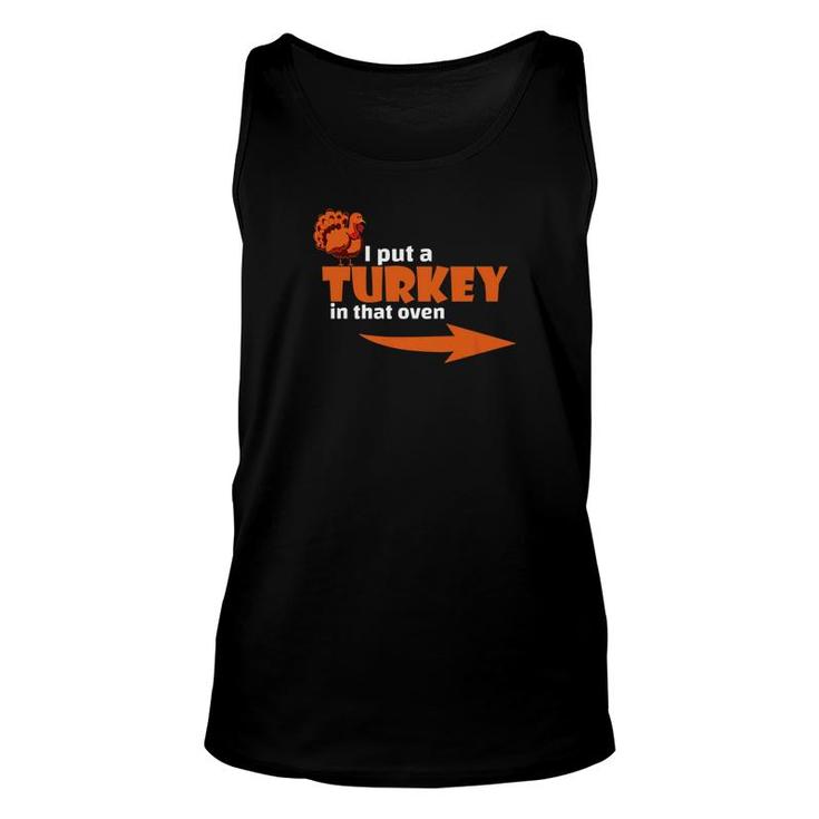 Thanksgiving Turkey Expecting Dad Pregnant Wife Tee Unisex Tank Top