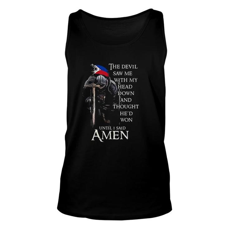 The Devil Saw Me With My Head Down And Thought Special 2022 Gift Unisex Tank Top