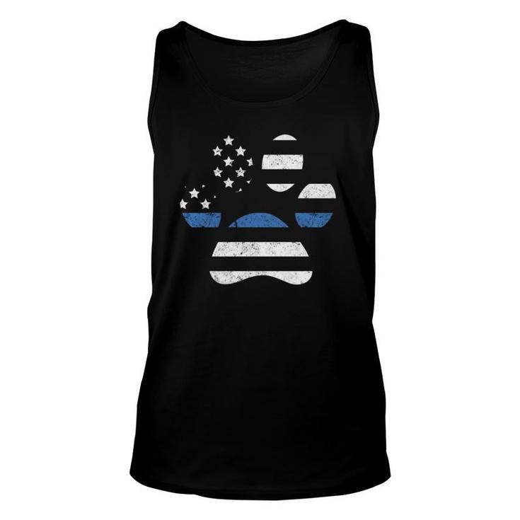 Thin Blue Line K9 Dog Paw Police Officer Family Gift Unisex Tank Top