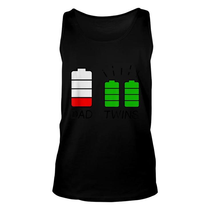 Twin Dad Low Battery Tired Dad Of Twins Unisex Tank Top
