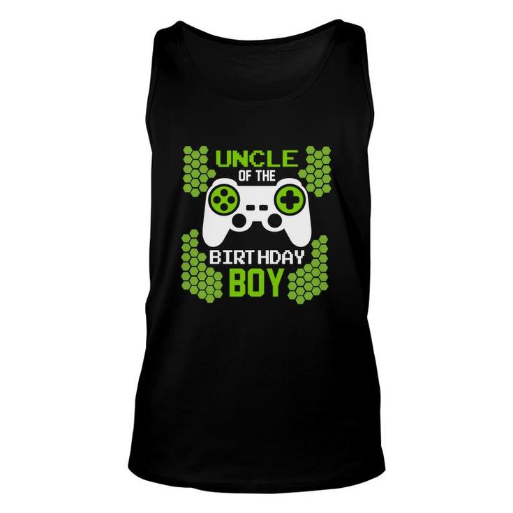 Uncle Of The Birthday Boy Matching Video Gamer Green Unisex Tank Top