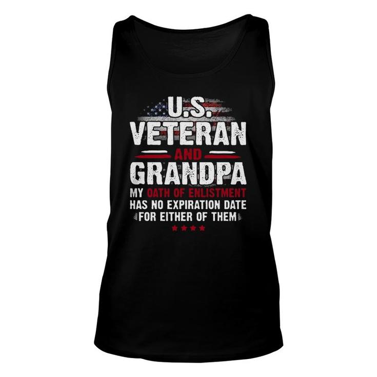 US Veteran And Grandpa My Oath Of Enlistment Gift Unisex Tank Top