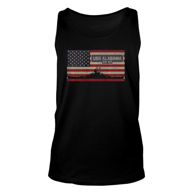 Uss Alabama Bb-60 Battleship Gift Usa American Flag Unisex Tank Top