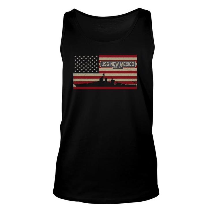 Uss New Mexico Bb-40 Battleship Gift Usa American Flag Unisex Tank Top