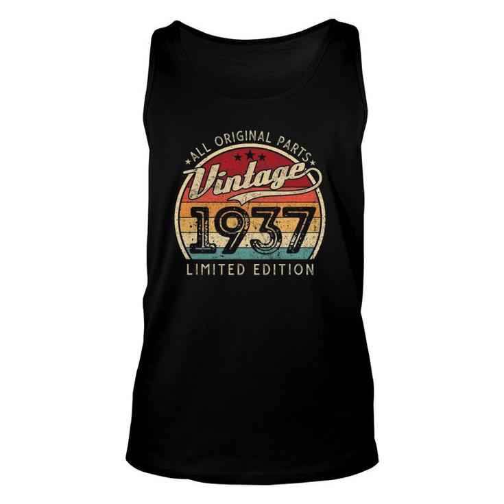 Vintage 1937 Limited Edition 85 Years Old 85Th Birthday Unisex Tank Top
