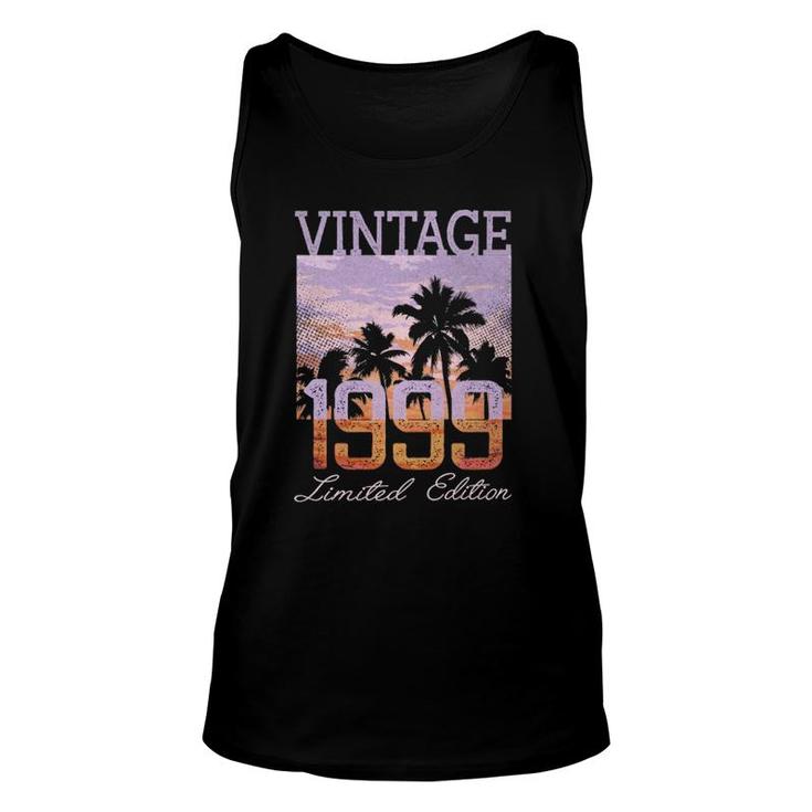 Vintage 1999 Limited Edition 22Nd Birthday 22 Years Old Gift  Unisex Tank Top