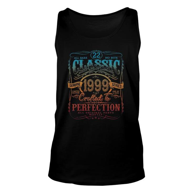 Vintage 1999 Limited Edition Gift 22 Years Old 22Nd Birthday Unisex Tank Top