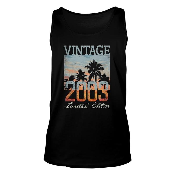 Vintage 2003 Limited Edition 18Th Birthday 18 Years Old Gift  Unisex Tank Top