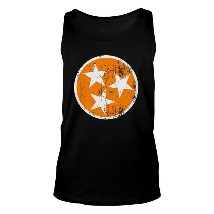 Vintage Distressed Orange And White Tennessee State Flag  Unisex Tank Top