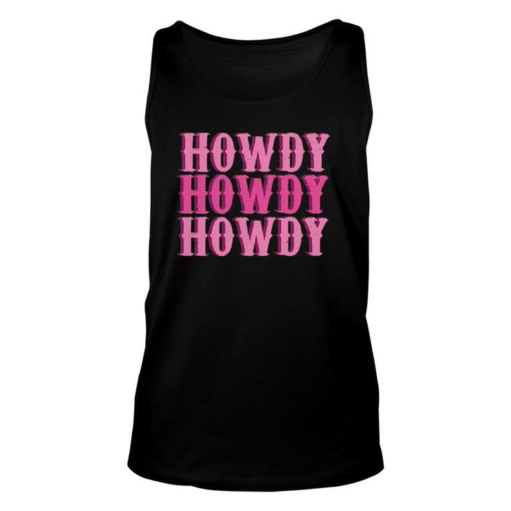 Vintage Pink Howdy Rodeo Western Country Southern Cowg Unisex Tank Top