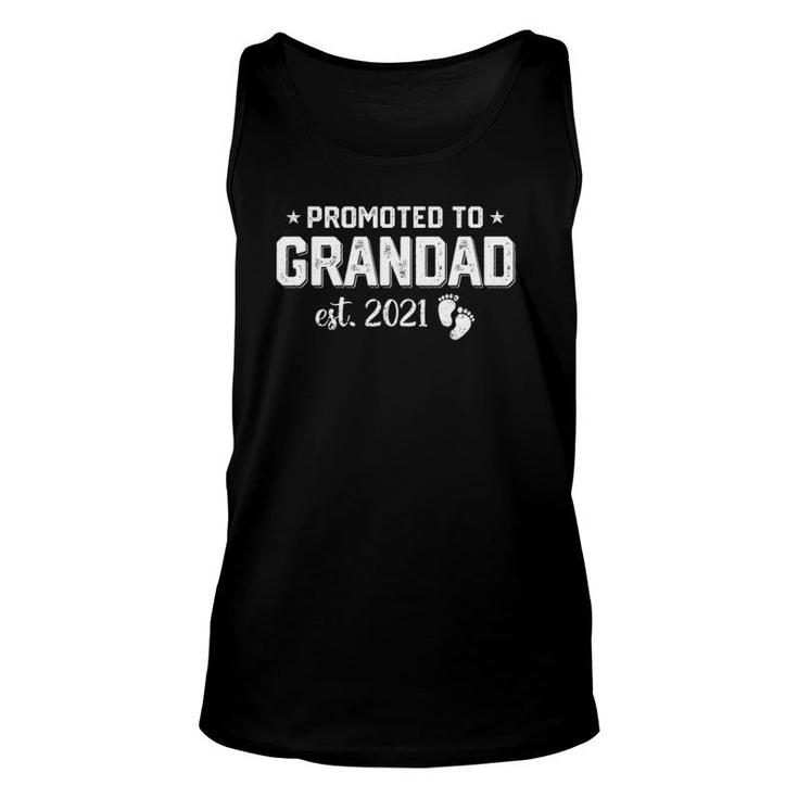 Vintage Promoted To Grandad 2021 Fathers Day New Grandad Unisex Tank Top