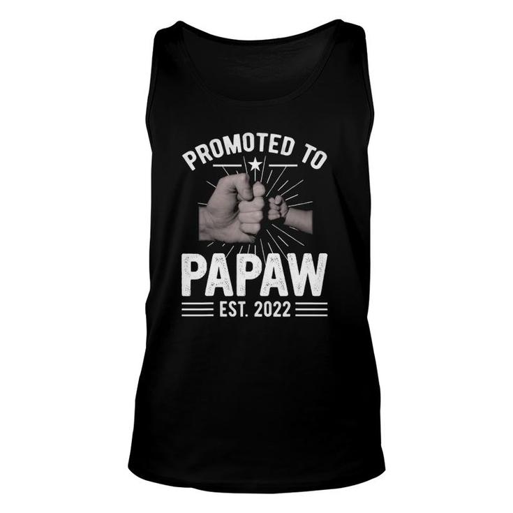Vintage Promoted To Papaw 2022 Fathers Day New Grandpa Unisex Tank Top