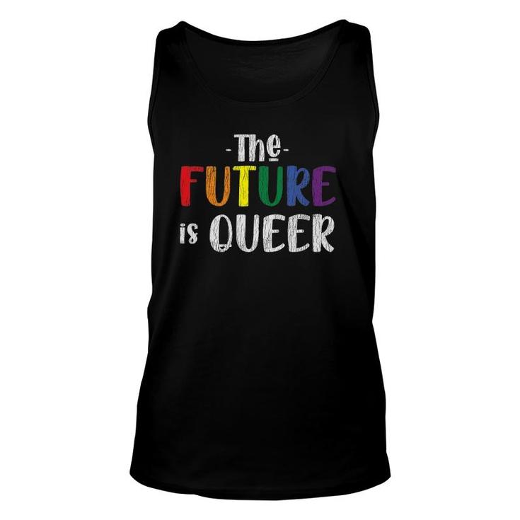 Vintage Rainbow The Future Is Queer Pride Lesbian Gay Lgbtq Unisex Tank Top